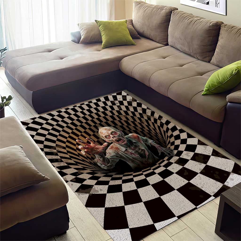 3D Illusion Zombie Halloween Area Rug Horror Style - Wonder Print Shop