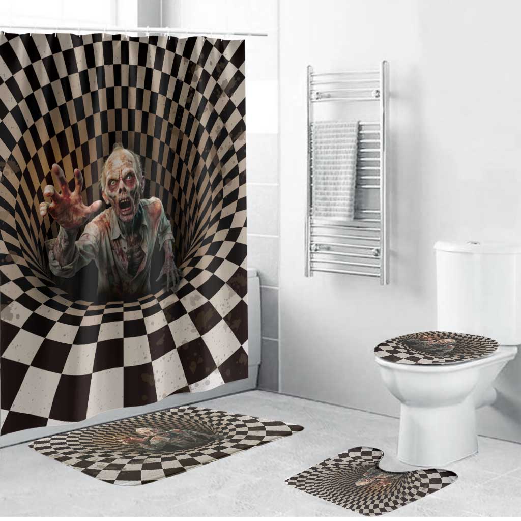 3D Illusion Zombie Halloween Bathroom Set Horror Style - Wonder Print Shop