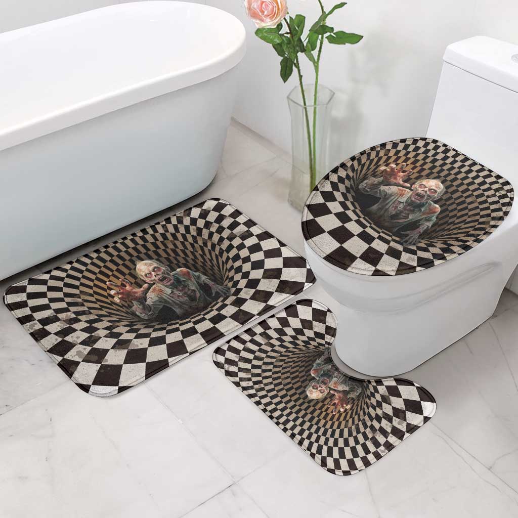 3D Illusion Zombie Halloween Bathroom Set Horror Style - Wonder Print Shop