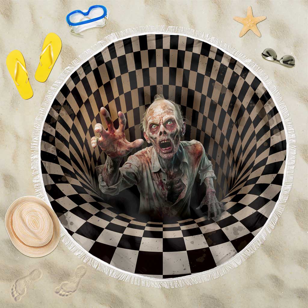 3D Illusion Zombie Halloween Beach Blanket Horror Style - Wonder Print Shop
