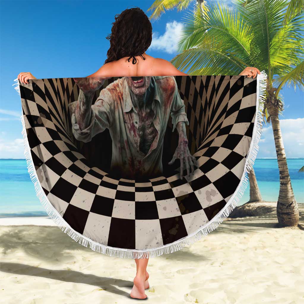 3D Illusion Zombie Halloween Beach Blanket Horror Style - Wonder Print Shop