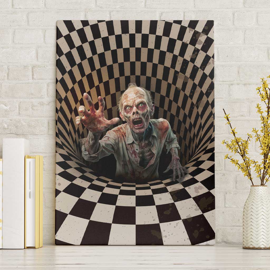 3D Illusion Zombie Halloween Canvas Wall Art Horror Style - Wonder Print Shop