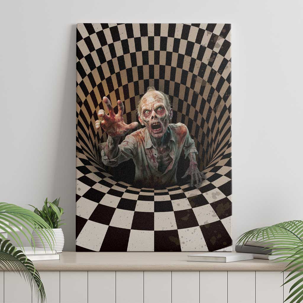 3D Illusion Zombie Halloween Canvas Wall Art Horror Style - Wonder Print Shop