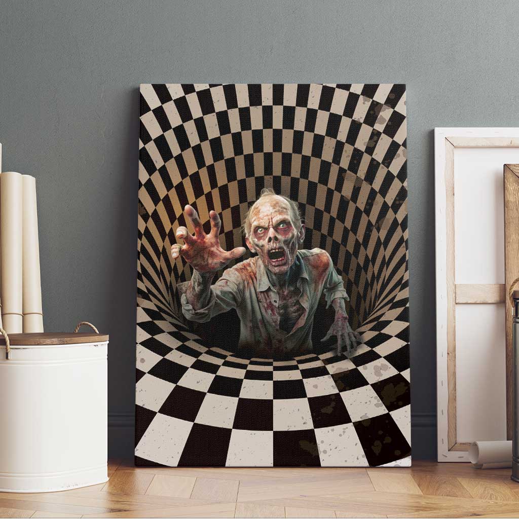 3D Illusion Zombie Halloween Canvas Wall Art Horror Style - Wonder Print Shop