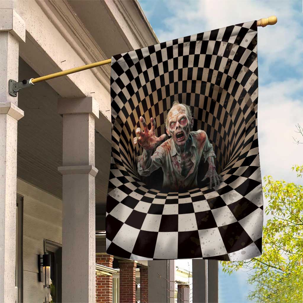 3D Illusion Zombie Halloween Garden Flag Horror Style - Wonder Print Shop