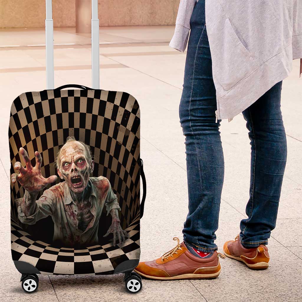 3D Illusion Zombie Halloween Luggage Cover Horror Style - Wonder Print Shop