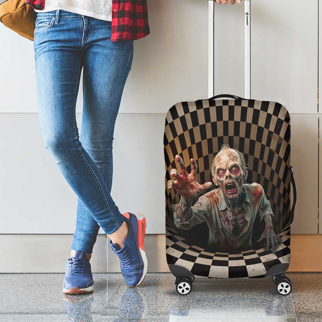 3D Illusion Zombie Halloween Luggage Cover Horror Style - Wonder Print Shop