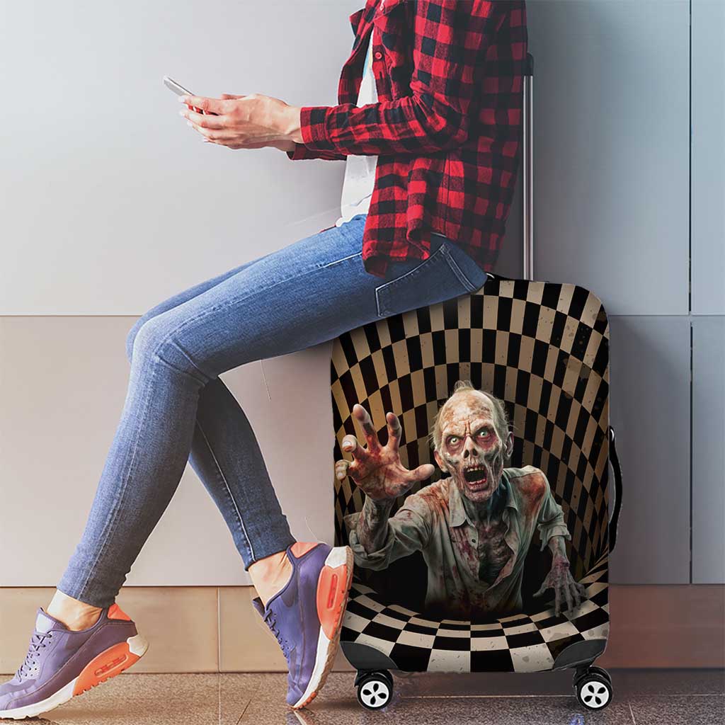 3D Illusion Zombie Halloween Luggage Cover Horror Style - Wonder Print Shop