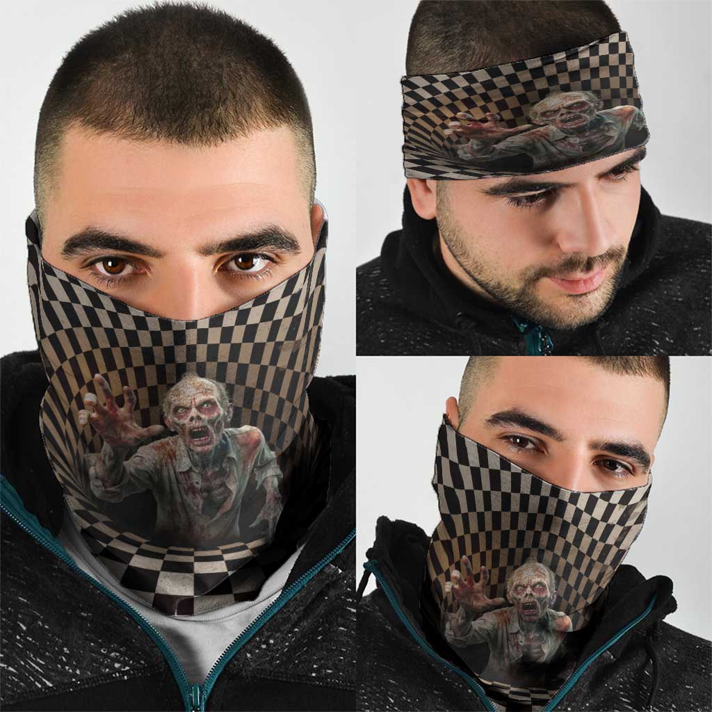 3D Illusion Zombie Halloween Neck Gaiter Horror Style - Wonder Print Shop
