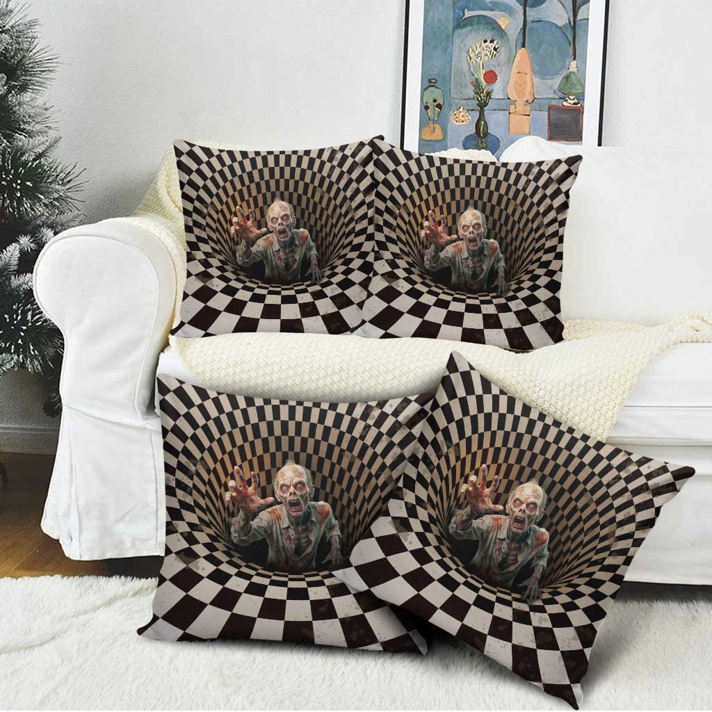 3D Illusion Zombie Halloween Pillow Cover Horror Style - Wonder Print Shop
