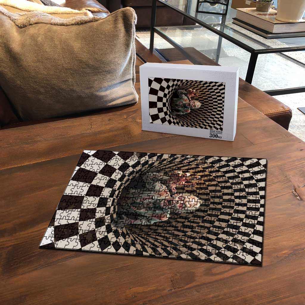 3D Illusion Zombie Halloween Puzzle Horror Style - Wonder Print Shop
