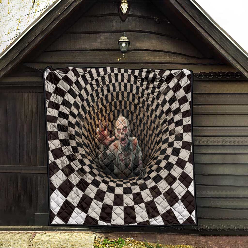 3D Illusion Zombie Halloween Quilt Horror Style - Wonder Print Shop