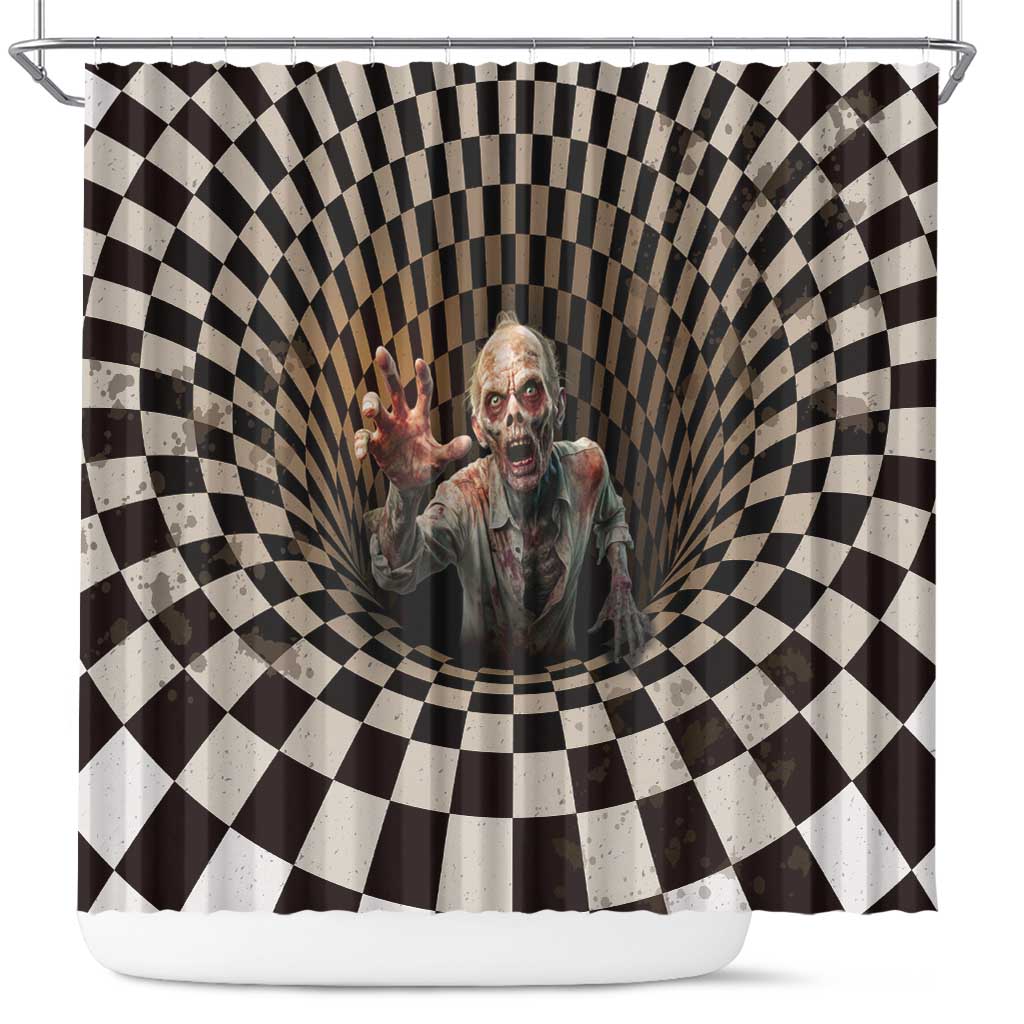 3D Illusion Zombie Halloween Shower Curtain Horror Style - Wonder Print Shop