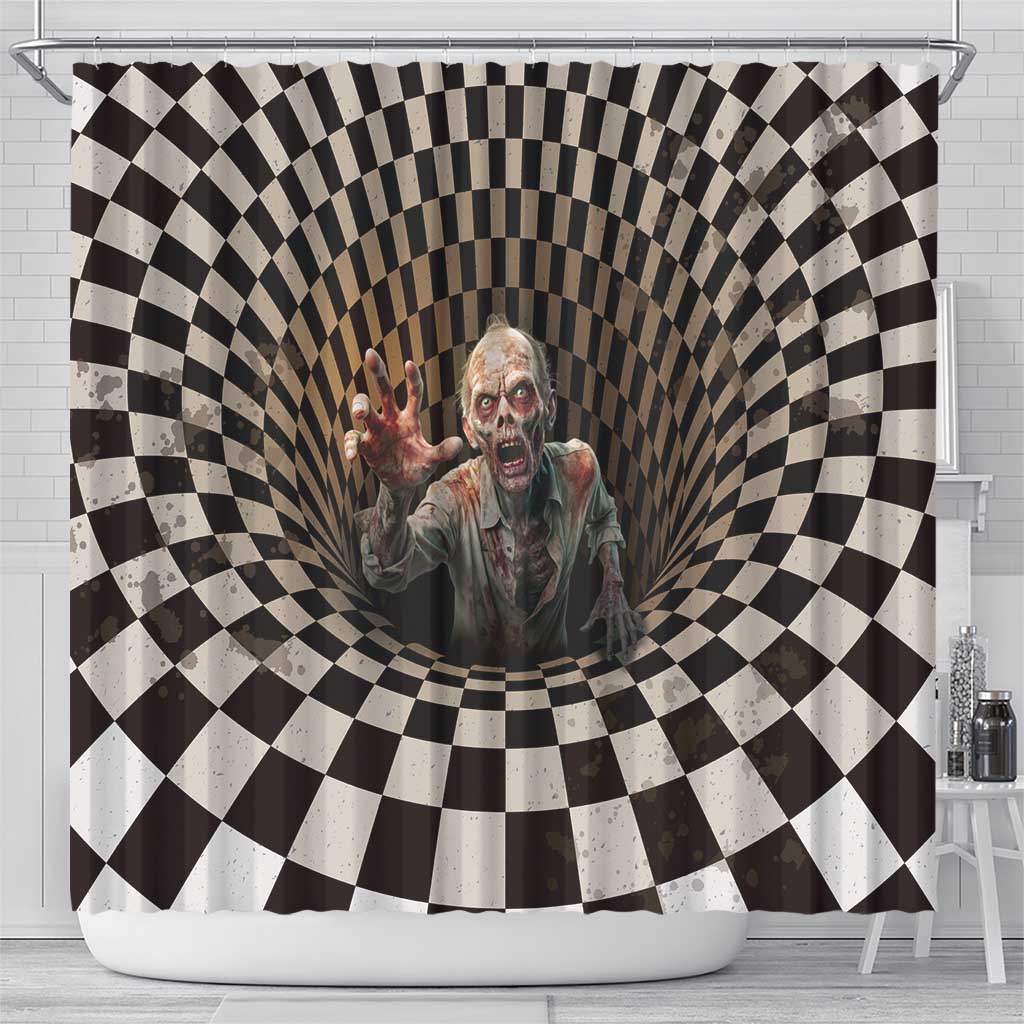 3D Illusion Zombie Halloween Shower Curtain Horror Style - Wonder Print Shop
