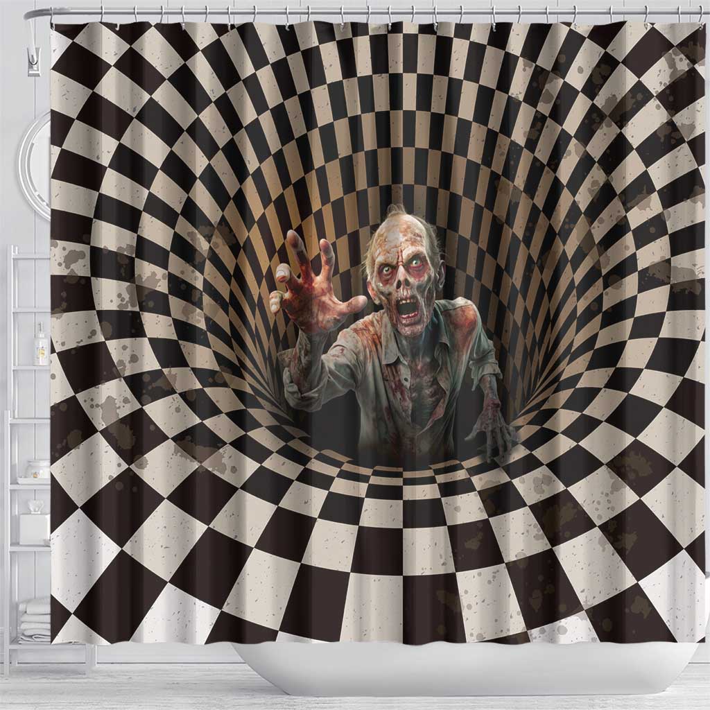3D Illusion Zombie Halloween Shower Curtain Horror Style - Wonder Print Shop