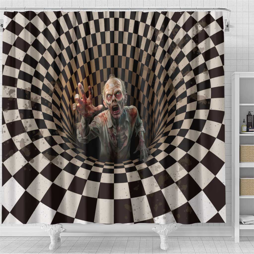 3D Illusion Zombie Halloween Shower Curtain Horror Style - Wonder Print Shop