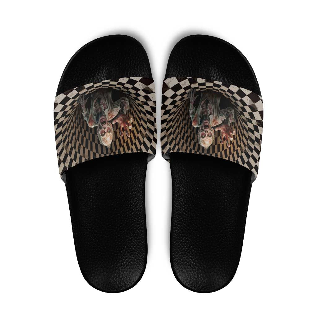 3D Illusion Zombie Halloween Slide Sandals Horror Style - Wonder Print Shop