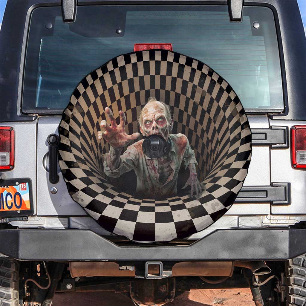 3D Illusion Zombie Halloween Spare Tire Cover Horror Style - Wonder Print Shop
