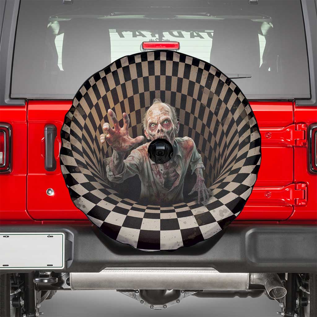 3D Illusion Zombie Halloween Spare Tire Cover Horror Style - Wonder Print Shop