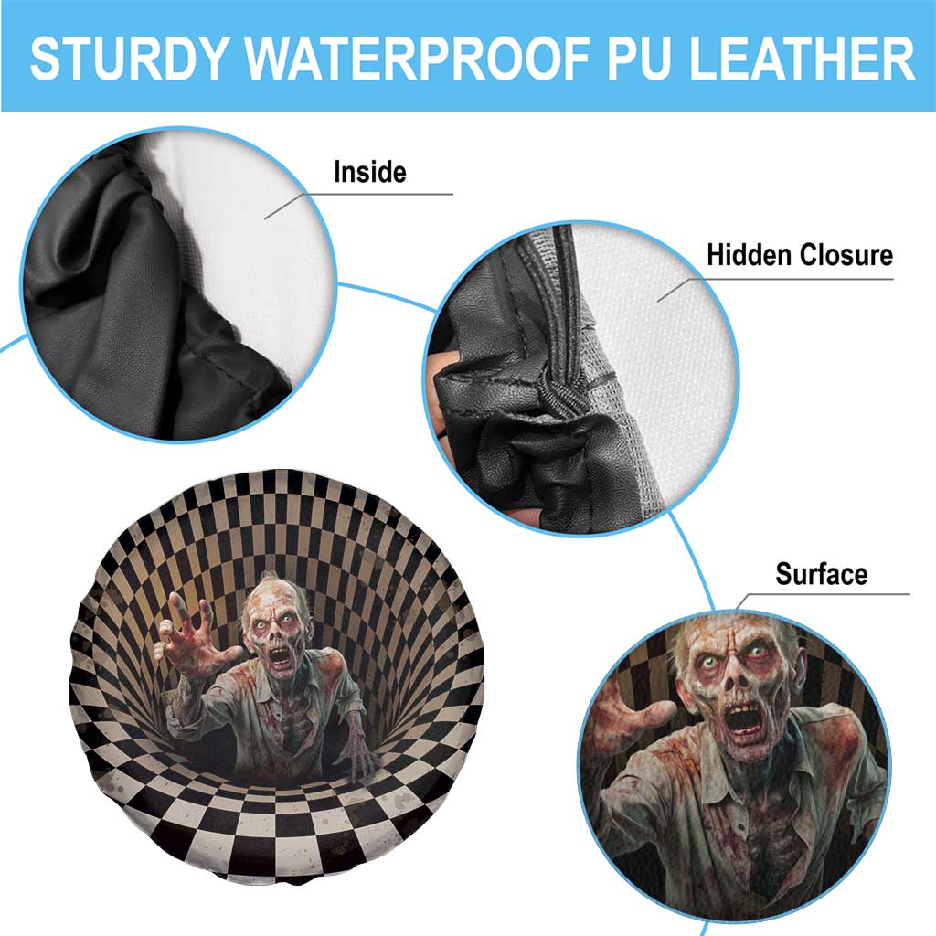 3D Illusion Zombie Halloween Spare Tire Cover Horror Style - Wonder Print Shop