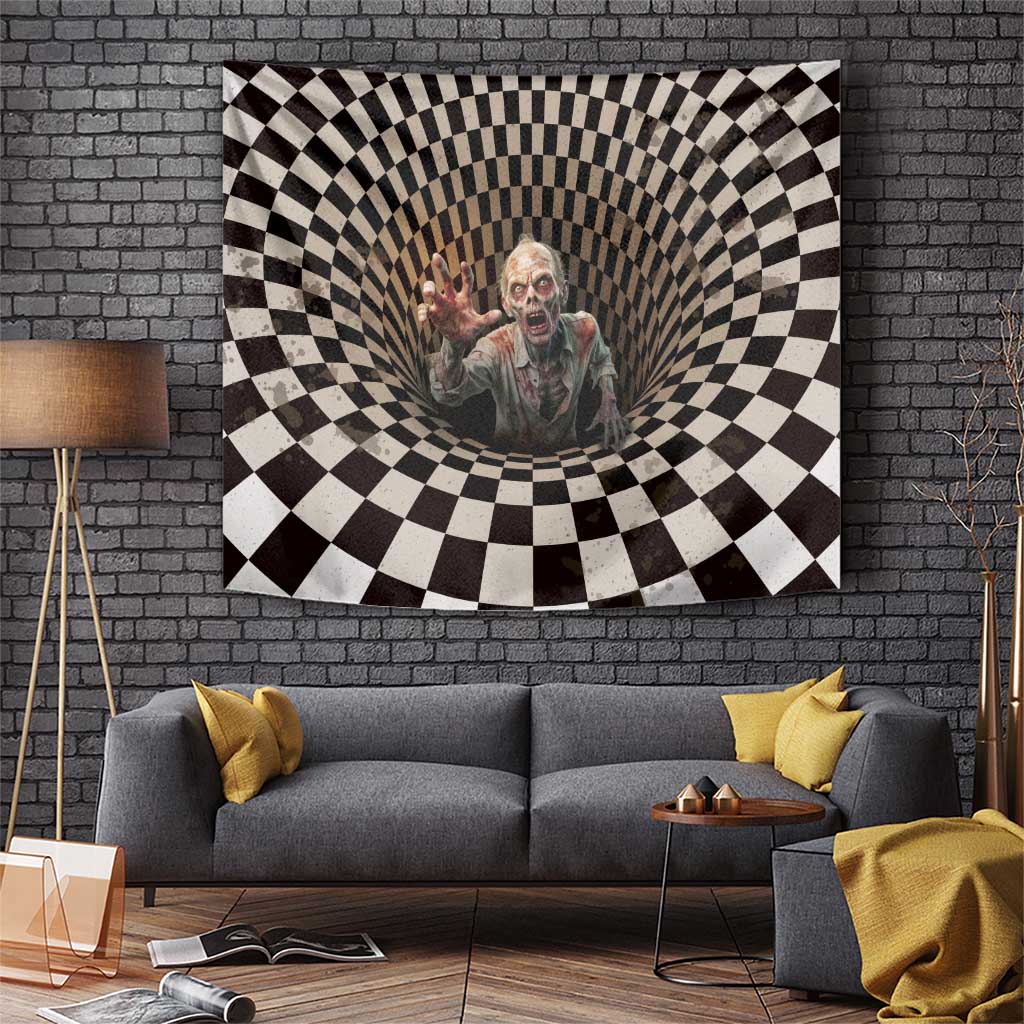 3D Illusion Zombie Halloween Tapestry Horror Style - Wonder Print Shop