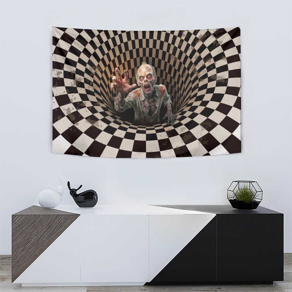 3D Illusion Zombie Halloween Tapestry Horror Style - Wonder Print Shop