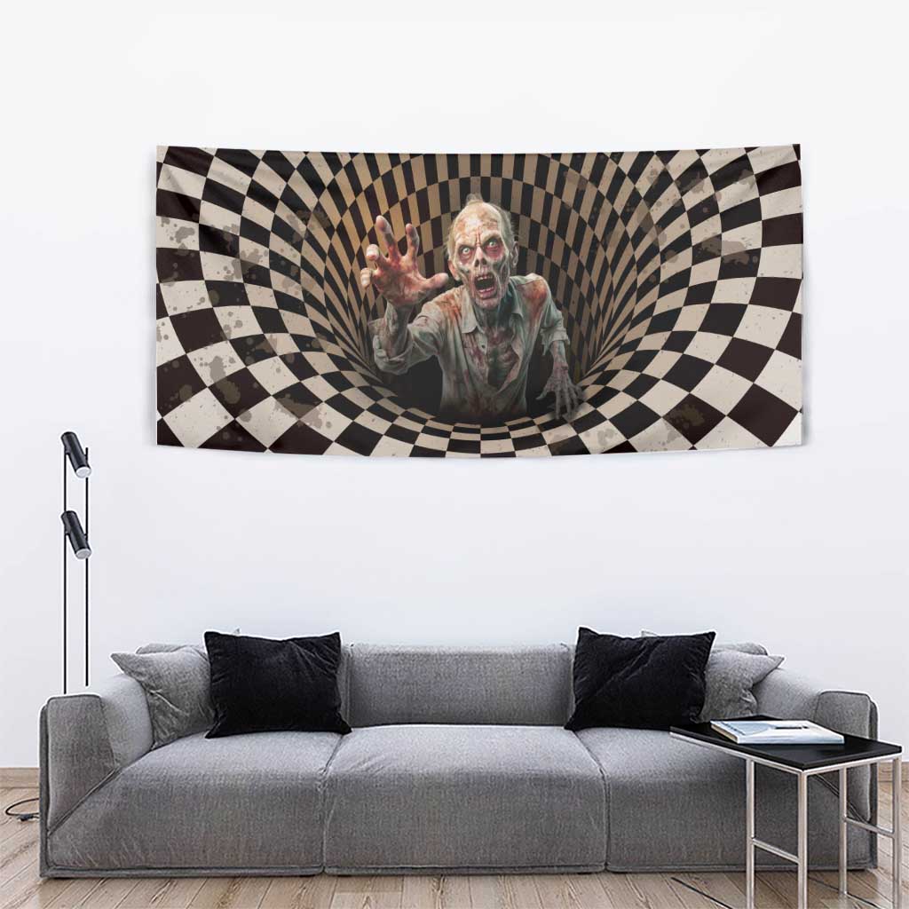 3D Illusion Zombie Halloween Tapestry Horror Style - Wonder Print Shop