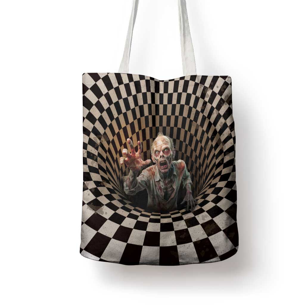 3D Illusion Zombie Halloween Tote Bag Horror Style - Wonder Print Shop
