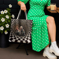 3D Illusion Zombie Halloween Tote Bag Horror Style - Wonder Print Shop