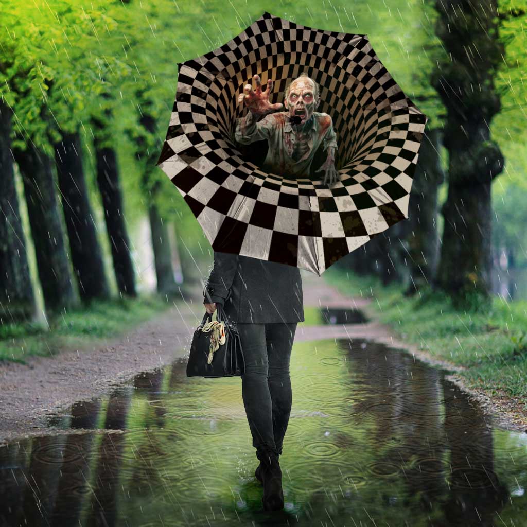 3D Illusion Zombie Halloween Umbrella Horror Style - Wonder Print Shop
