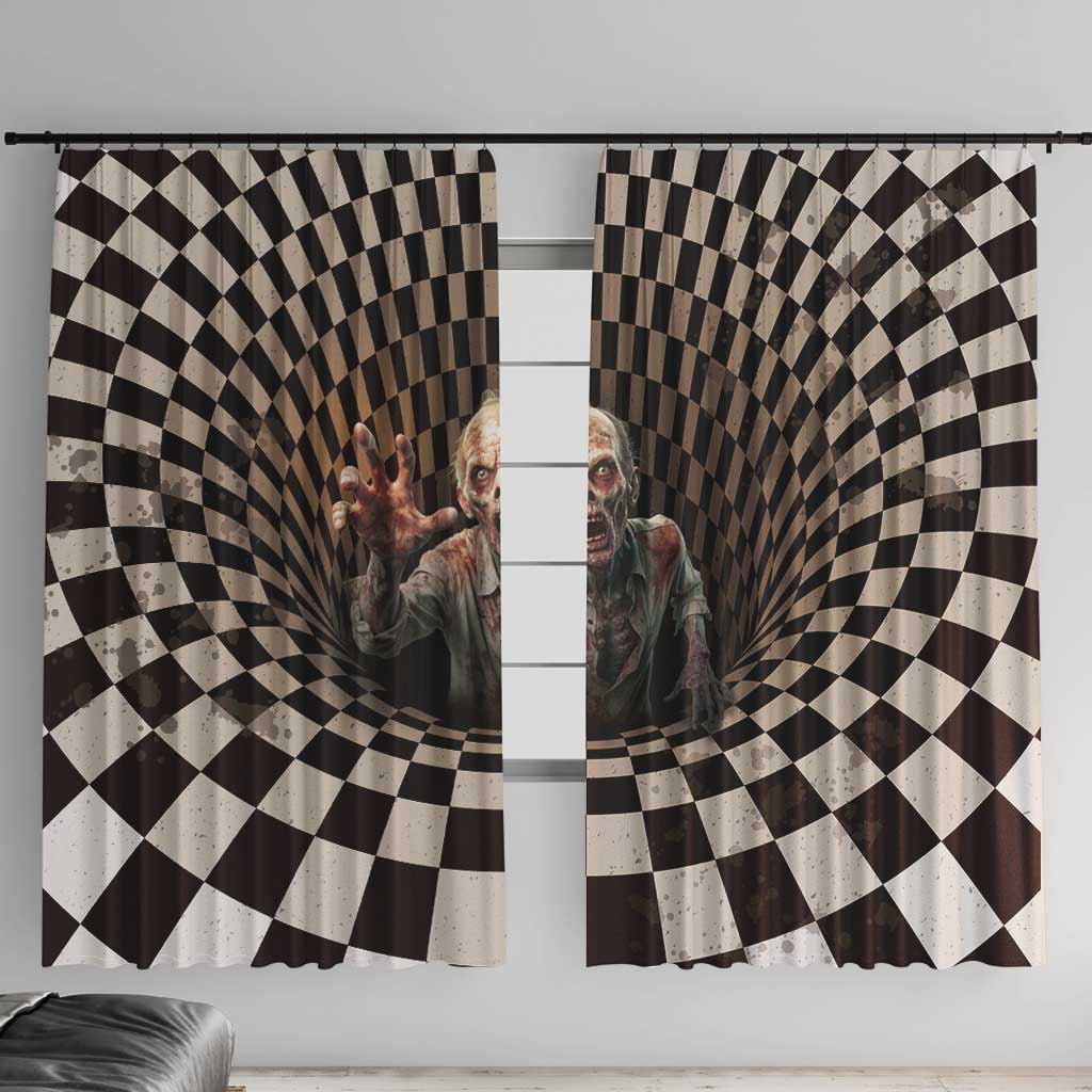 3D Illusion Zombie Halloween Window Curtain Horror Style - Wonder Print Shop