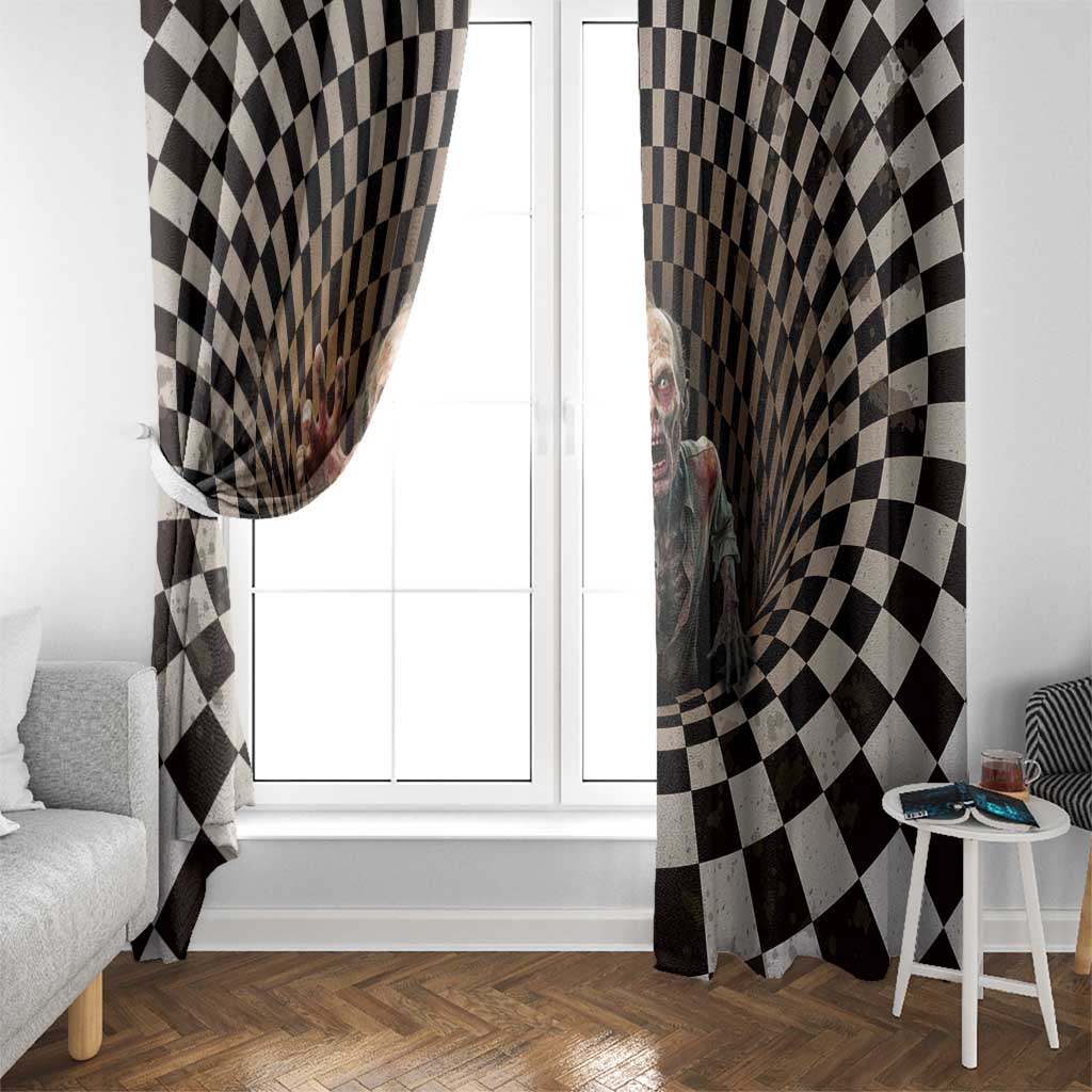 3D Illusion Zombie Halloween Window Curtain Horror Style - Wonder Print Shop
