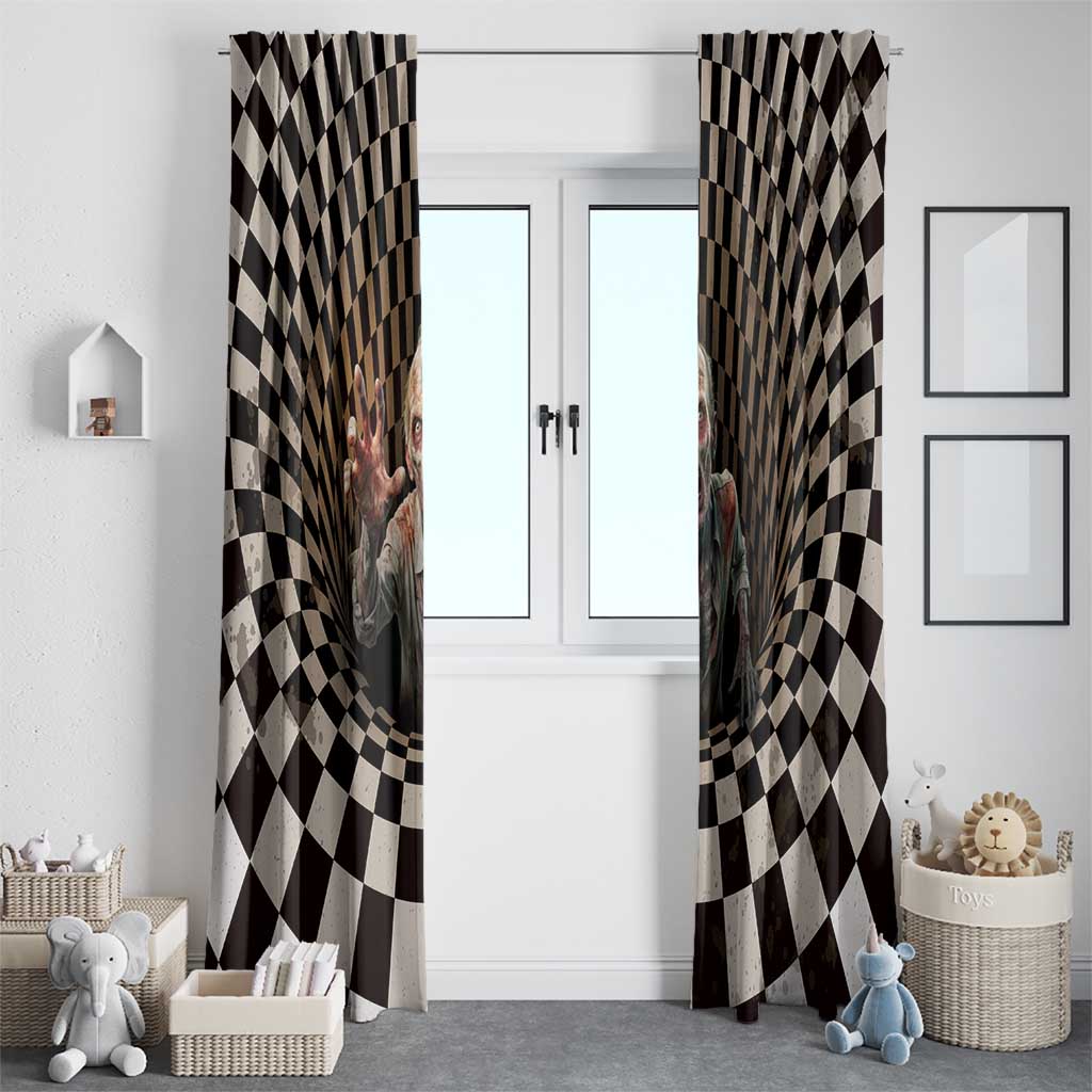 3D Illusion Zombie Halloween Window Curtain Horror Style - Wonder Print Shop