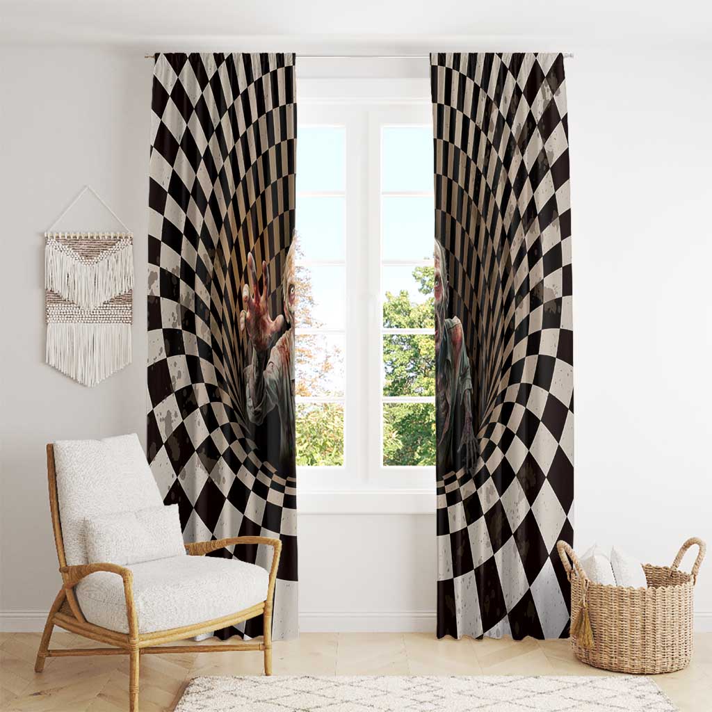 3D Illusion Zombie Halloween Window Curtain Horror Style - Wonder Print Shop