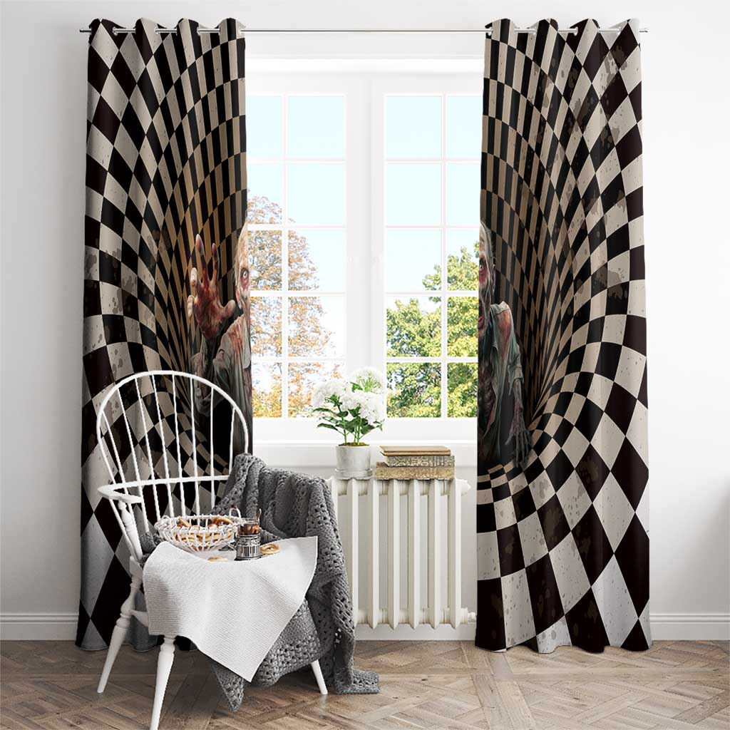 3D Illusion Zombie Halloween Window Curtain Horror Style - Wonder Print Shop
