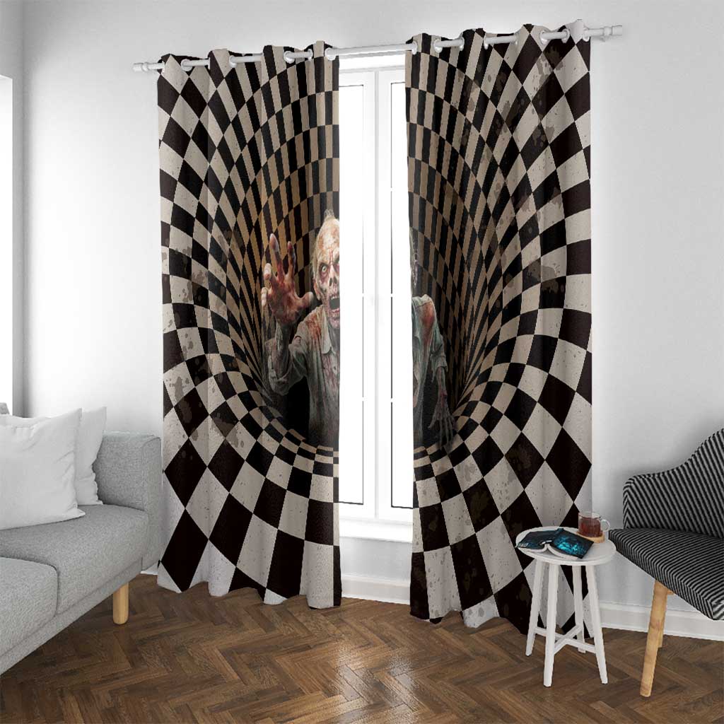 3D Illusion Zombie Halloween Window Curtain Horror Style - Wonder Print Shop