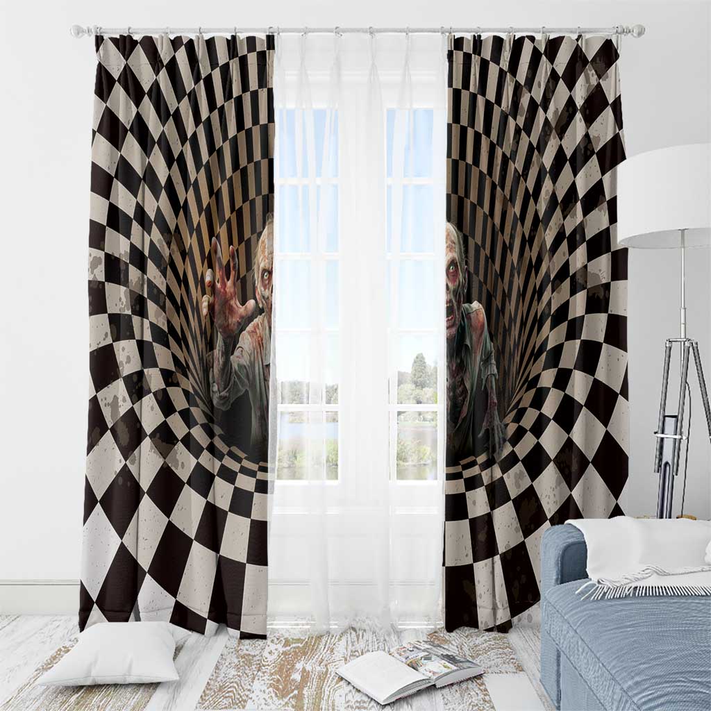 3D Illusion Zombie Halloween Window Curtain Horror Style - Wonder Print Shop
