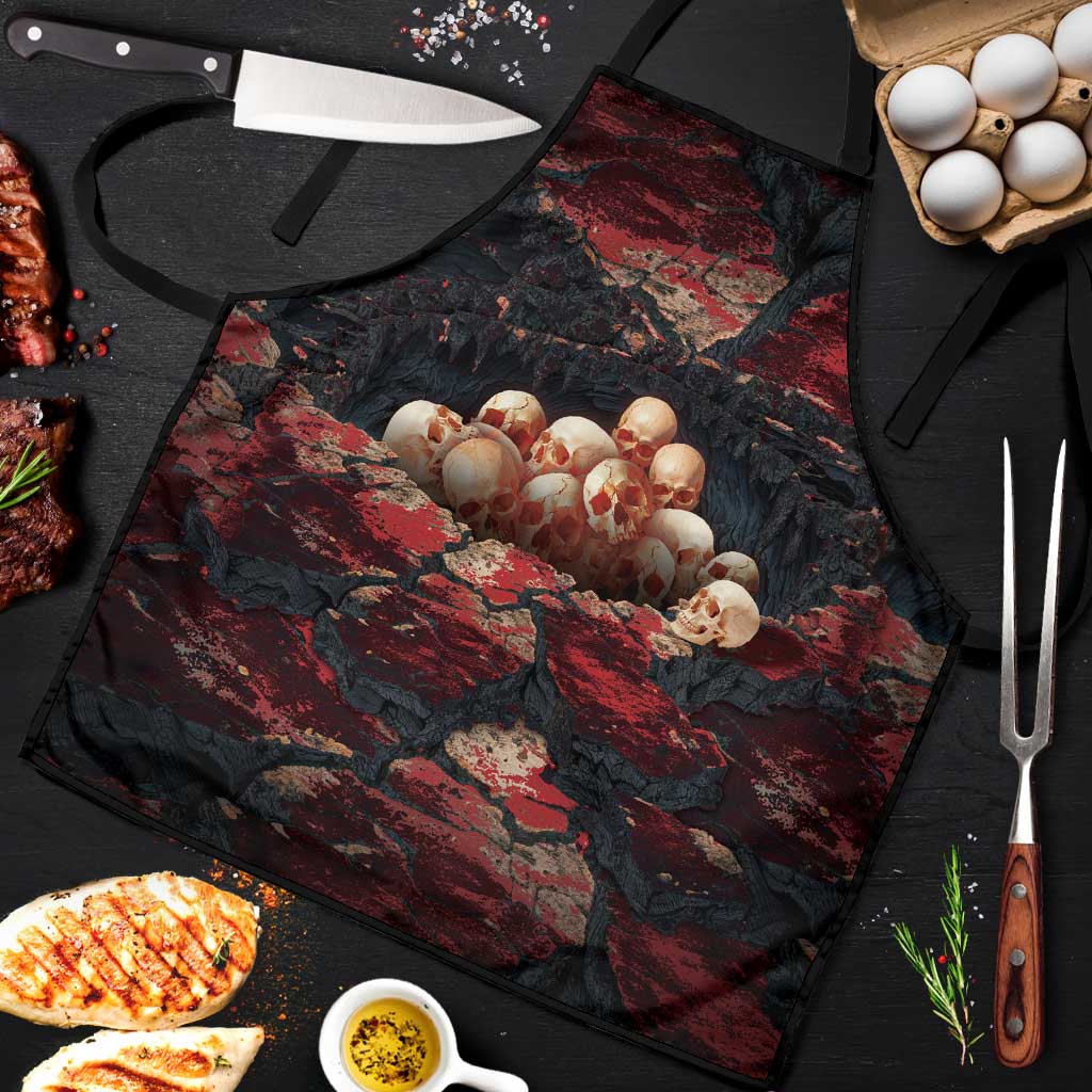 3D Illusion Skull Halloween Apron Hell Pit - Wonder Print Shop