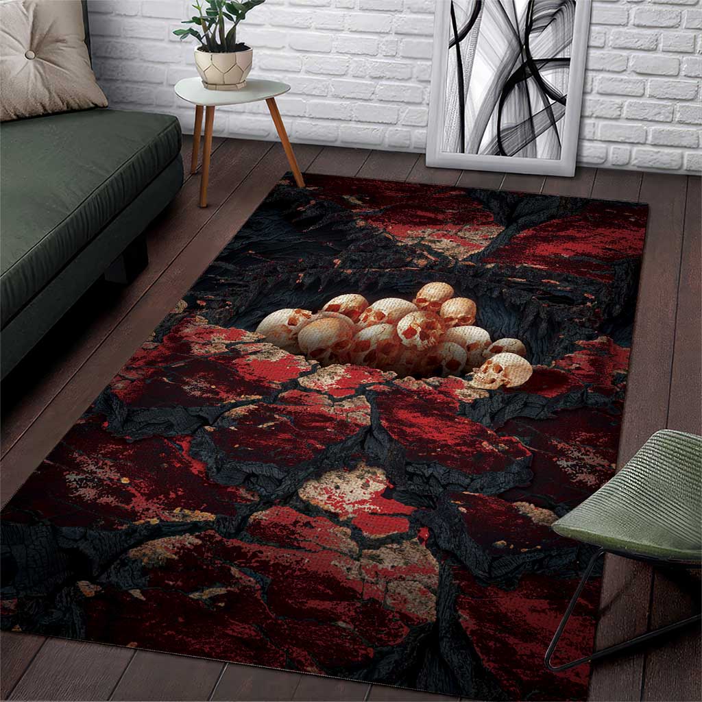 3D Illusion Skull Halloween Area Rug Hell Pit - Wonder Print Shop