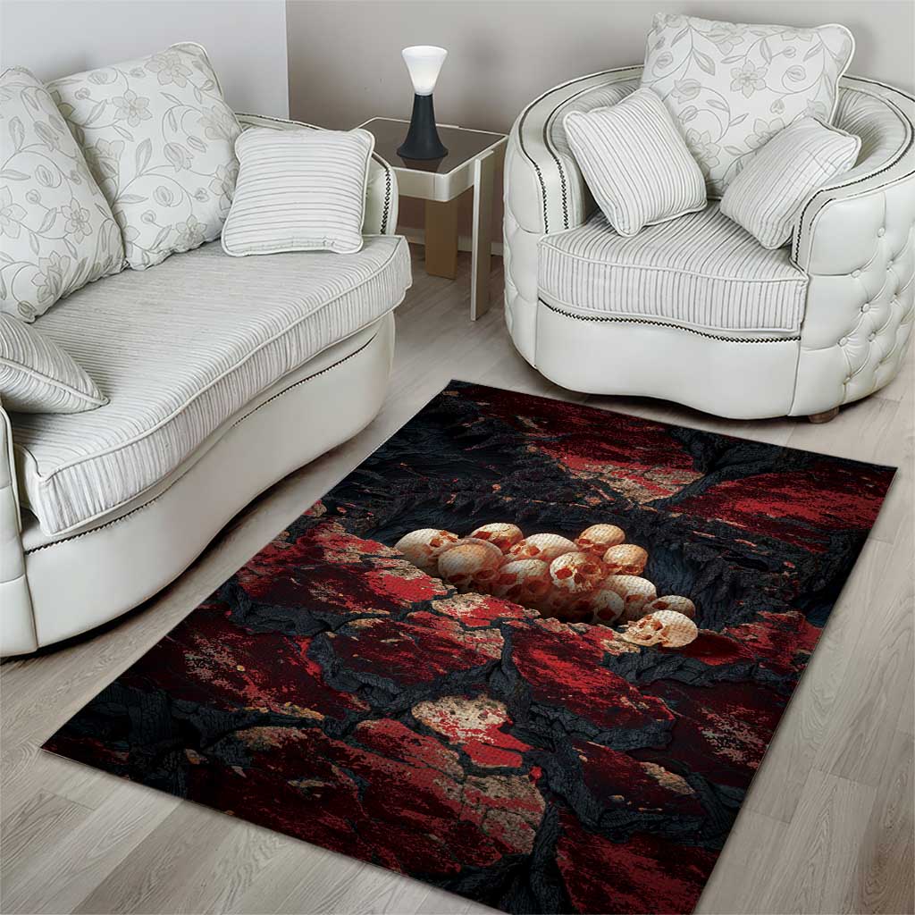 3D Illusion Skull Halloween Area Rug Hell Pit - Wonder Print Shop