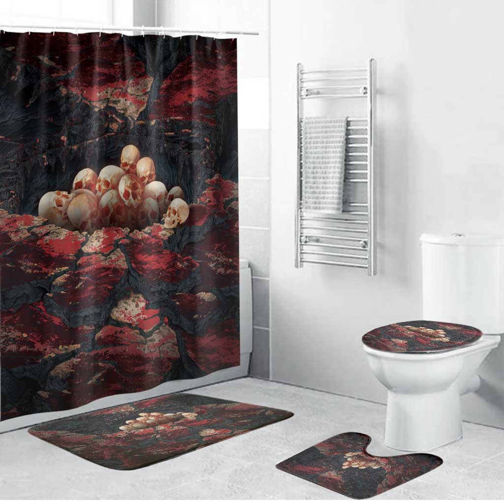 3D Illusion Skull Halloween Bathroom Set Hell Pit - Wonder Print Shop