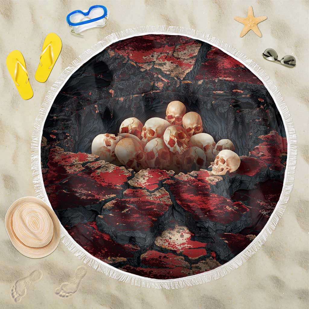 3D Illusion Skull Halloween Beach Blanket Hell Pit - Wonder Print Shop