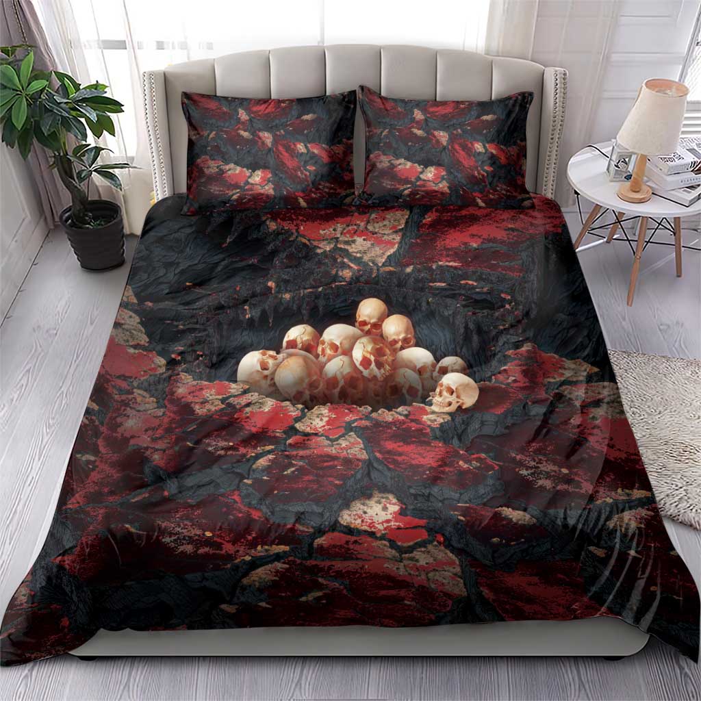 3D Illusion Skull Halloween Bedding Set Hell Pit DT05