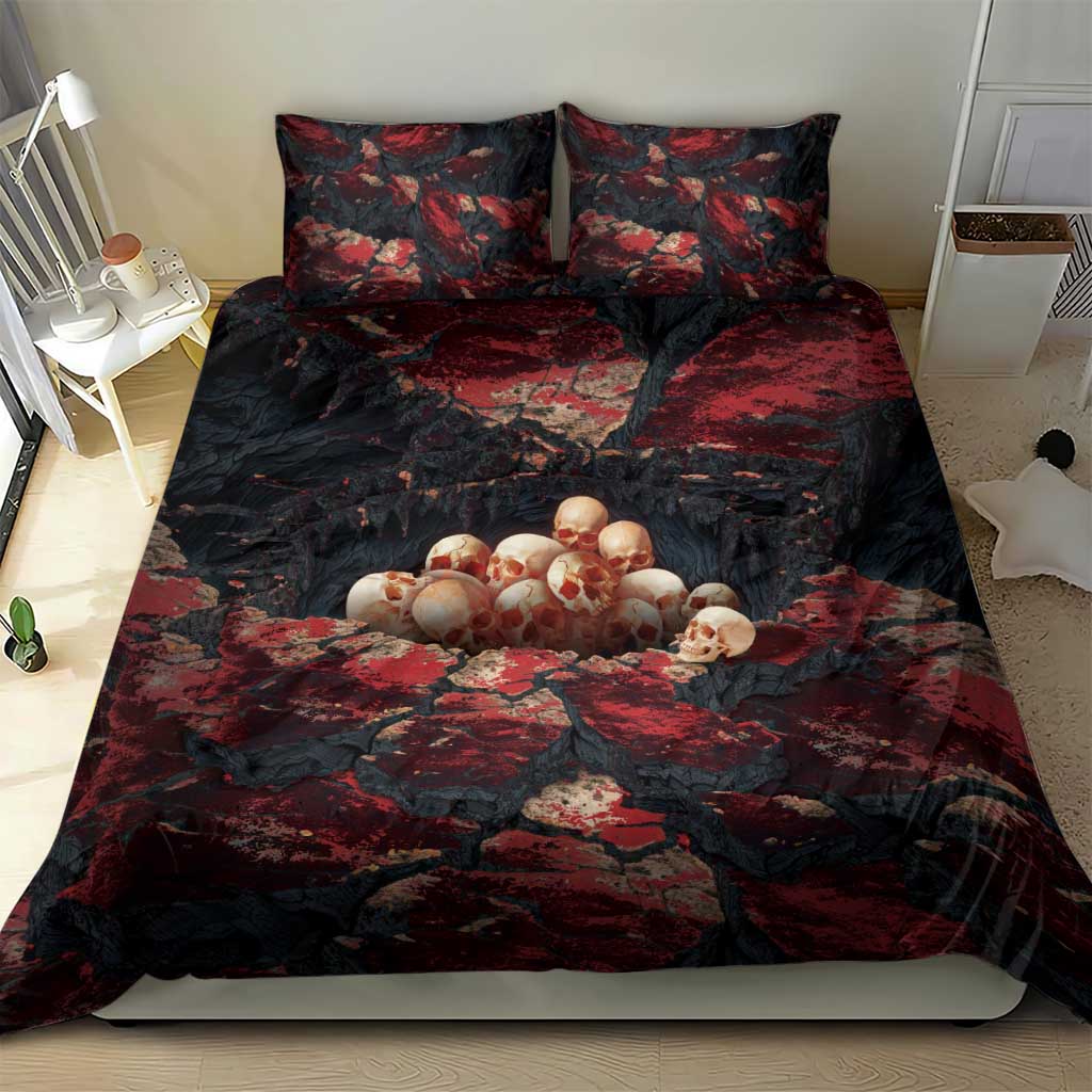 3D Illusion Skull Halloween Bedding Set Hell Pit DT05