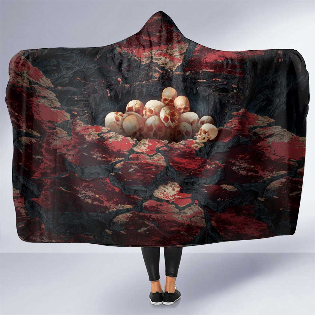 3D Illusion Skull Halloween Hooded Blanket Hell Pit - Wonder Print Shop