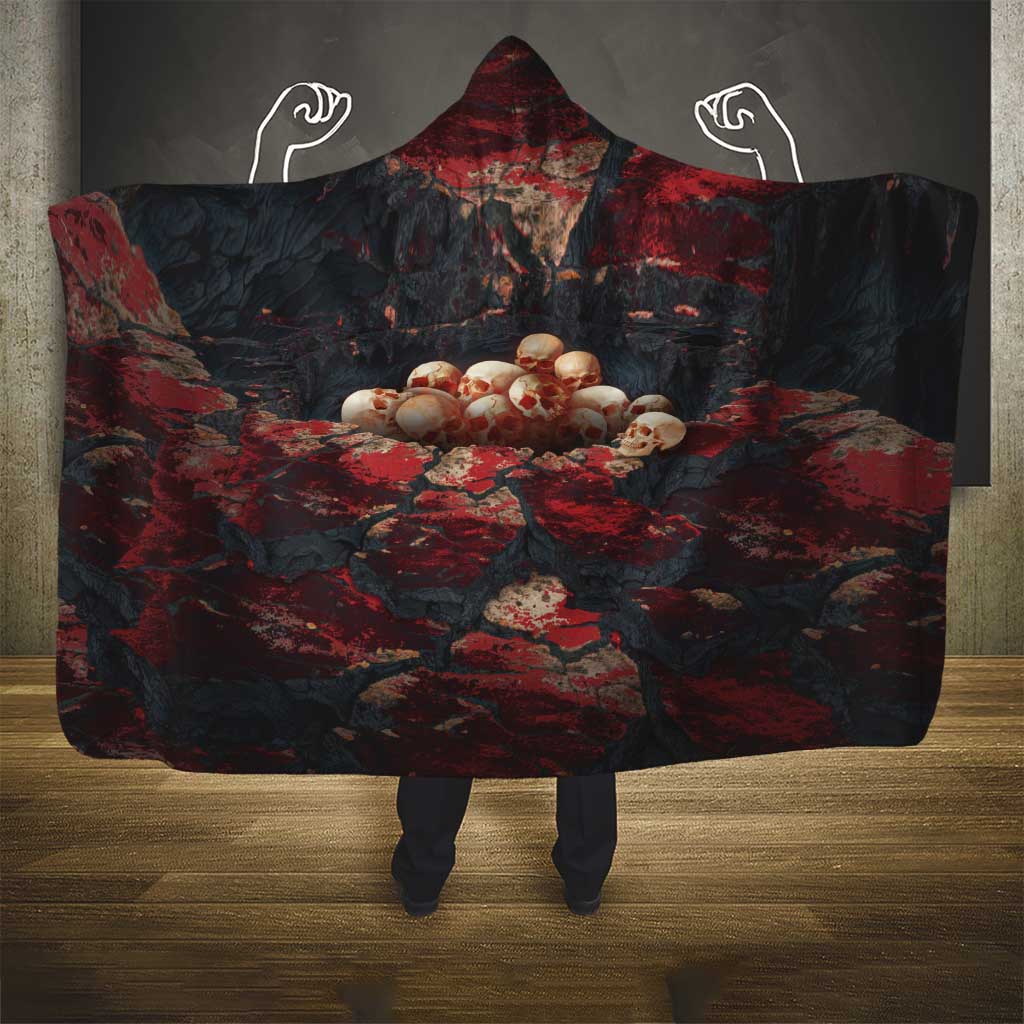 3D Illusion Skull Halloween Hooded Blanket Hell Pit - Wonder Print Shop