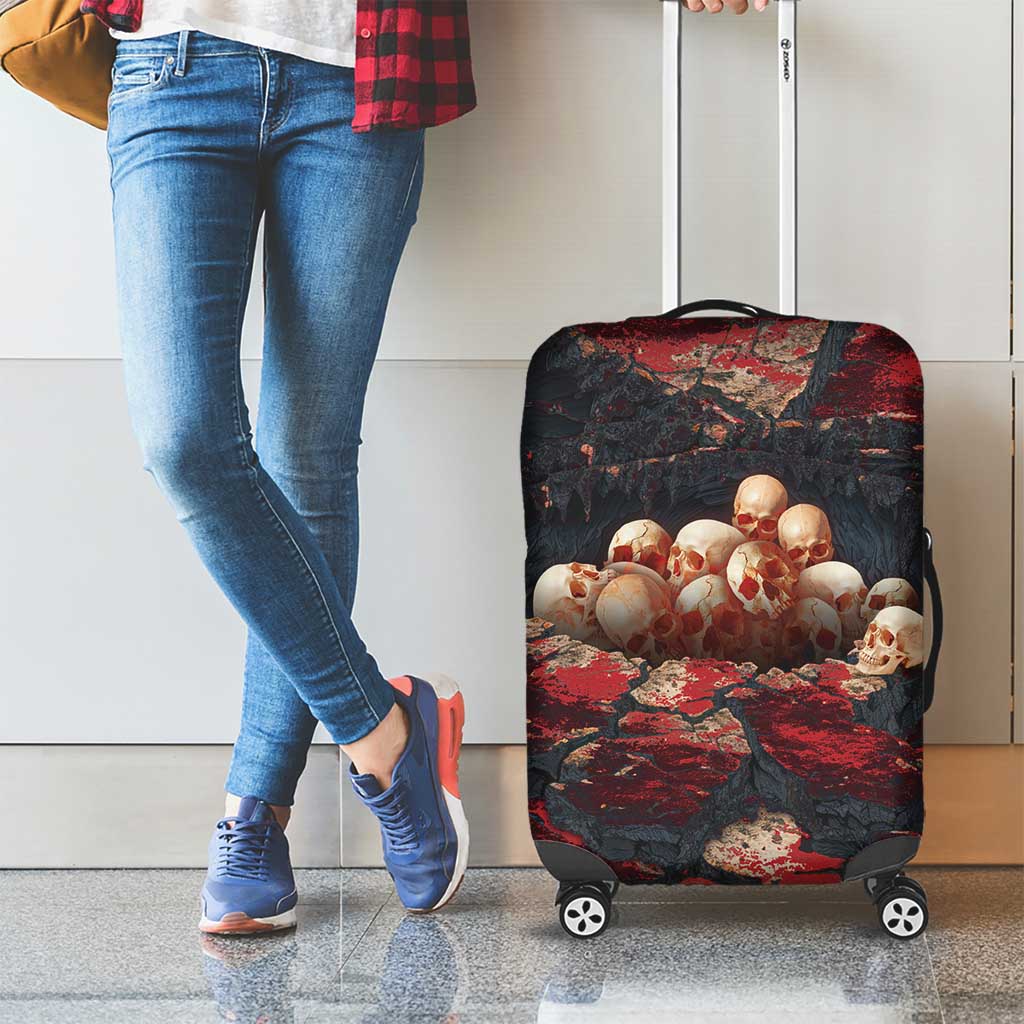 3D Illusion Skull Halloween Luggage Cover Hell Pit - Wonder Print Shop