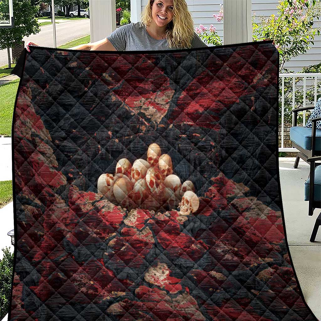 3D Illusion Skull Halloween Quilt Hell Pit - Wonder Print Shop