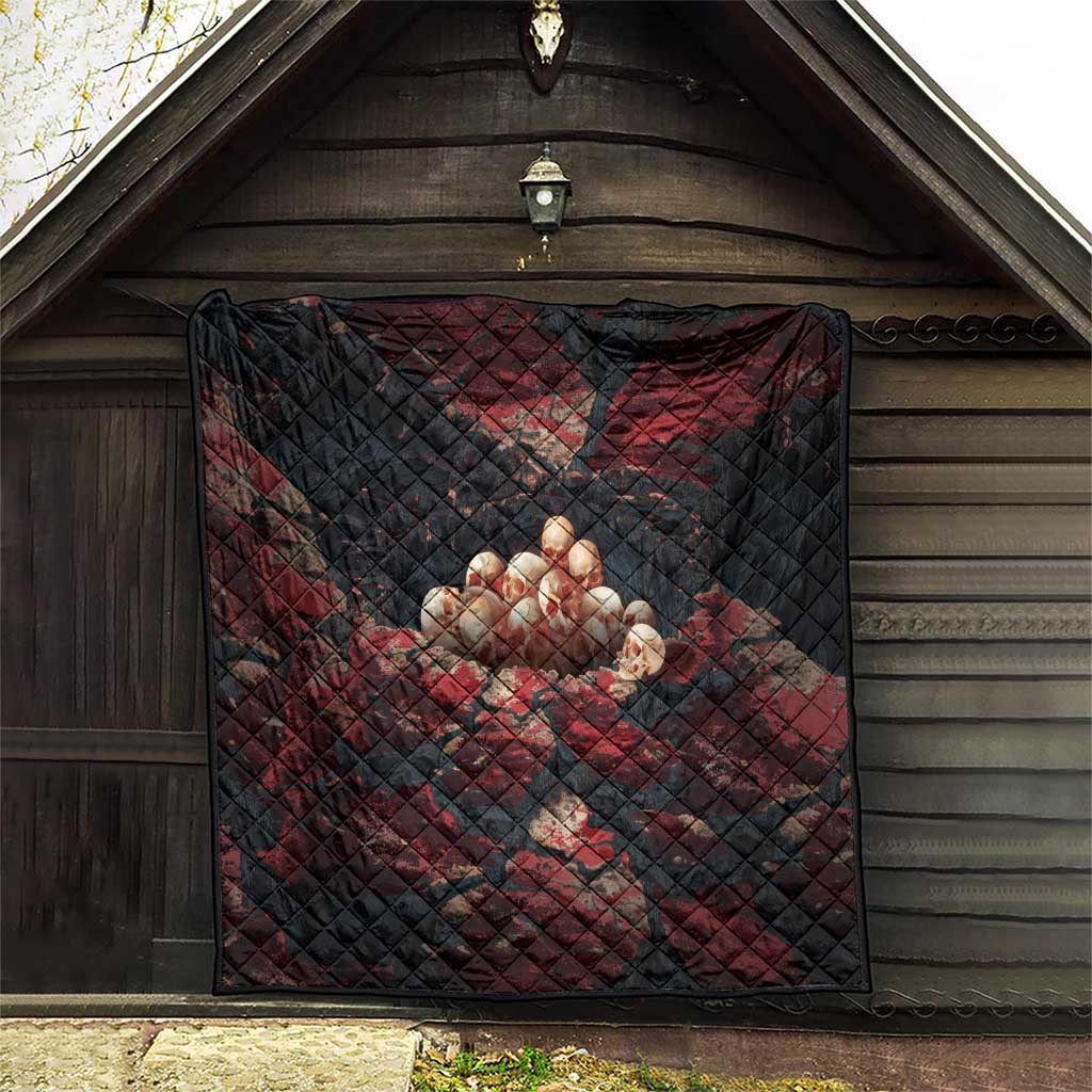 3D Illusion Skull Halloween Quilt Hell Pit - Wonder Print Shop