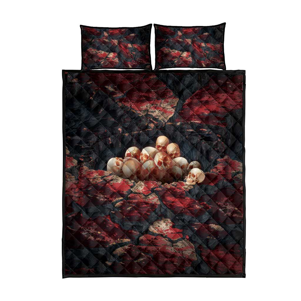 3D Illusion Skull Halloween Quilt Bed Set Hell Pit DT05